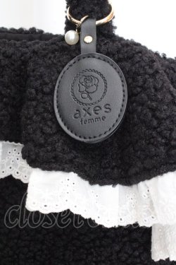 画像2: axes femme / ボアファーフリルトート  クロ O-26-03-07-035-AX-BG-OW-OS