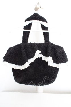 画像3: axes femme / ボアファーフリルトート  クロ O-26-03-07-035-AX-BG-OW-OS