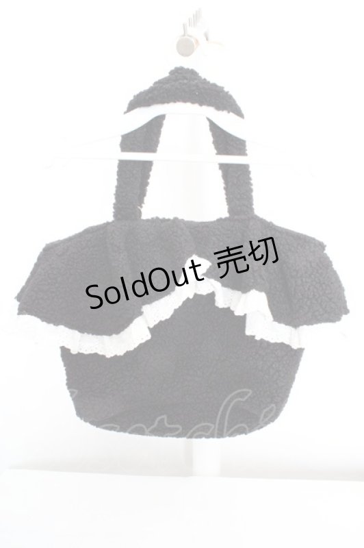 画像3: axes femme / ボアファーフリルトート  クロ O-26-03-07-035-AX-BG-OW-ZTK047 (3)