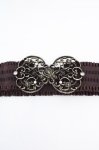 画像1: axes femme / 立体バラ×蝶ゴムベルト  ブラウン×ゴールド O-26-03-07-043-AX-ZA-IG-ZT651 (1)