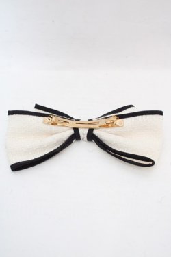 画像3: an another angelus / バイカラーリボンバレッタ  オフシロ×クロ O-26-03-07-057-CA-AC-IG-OS