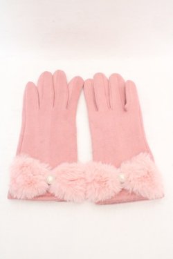 画像1: m petit by misako / AMリボンパールツキグローブ  ピンク O-26-03-07-059-LO-ZA-IG-OS