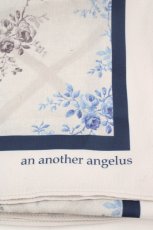 画像2: an another angelus / フラワースカーフ  ベージュ×ネイビー×ブルー O-26-03-07-062-CA-ZA-IG-ZT651-F001 (2)