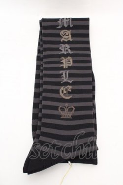 画像3: Jane Marple / サイドロゴボーダーオーバーニー  クロ O-26-03-07-064-JM-ZA-OW-OS