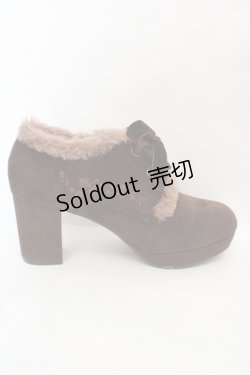 画像4: axes femme / ローズ刺繍ファーブーティ S ブラウン O-26-03-07-066-AX-SH-OW-OS