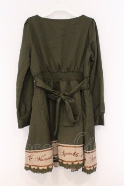 画像3: axes femme POETIQUE / 英字刺繍ワンピース M グリーン O-26-03-07-1037-AX-OP-IG-OS