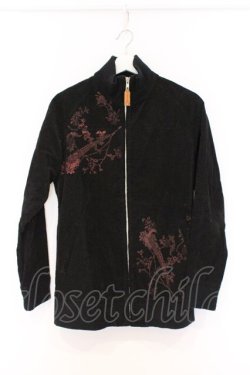 画像1: gouk / 和柄コーデュロイジャケット  ブラック O-26-03-07-1039-GO-JA-OW-OS