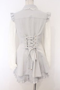 画像4: Secret Honey / レース袖ラッフルセットアップ 2 シロxブルー O-26-03-07-1040-CA-OP-YM-OS