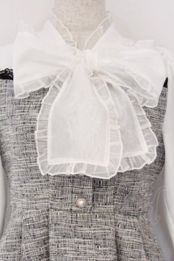 画像2: Rojita / BIGリボンツイードセットアップ F シロｘグレー O-26-03-07-1041-LO-OP-YM-OS