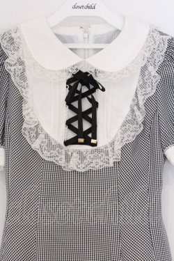 画像2: Secret Honey / レースアップギンガムワンピース 2 シロｘクロ O-26-03-07-1042-CA-OP-YM-OS
