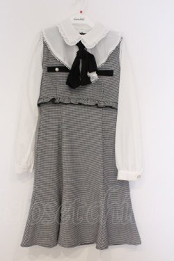 画像1: Ank Rouge / レイヤードマーメイドワンピース M シロｘクロ O-26-03-07-1043-CA-OP-YM-OS