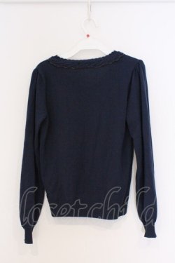 画像3: axes femme / 刺繍×ケーブル編みカーデ M ネイビー O-26-03-07-1044-AX-TO-YM-OS