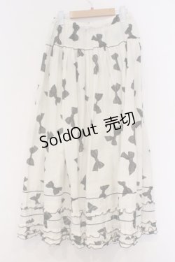 画像3: PINK HOUSE / ベルベットリボンプリントスカート  シロ O-26-03-07-1045-LO-SK-OW-OS