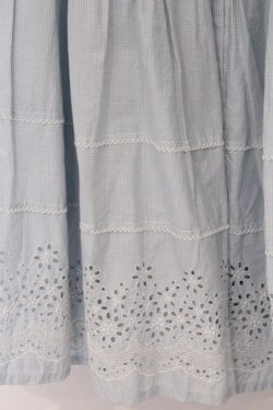 画像2: PINK HOUSE / カットワーク使いギンガムローンスカート  サックス O-26-03-07-1046-LO-SK-OW-OS