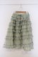 画像1: PINK HOUSE / ダイヤチュチュチュール×ダイヤチュール使いスカート  グリーン O-26-03-07-1047-LO-SK-OW-OS (1)
