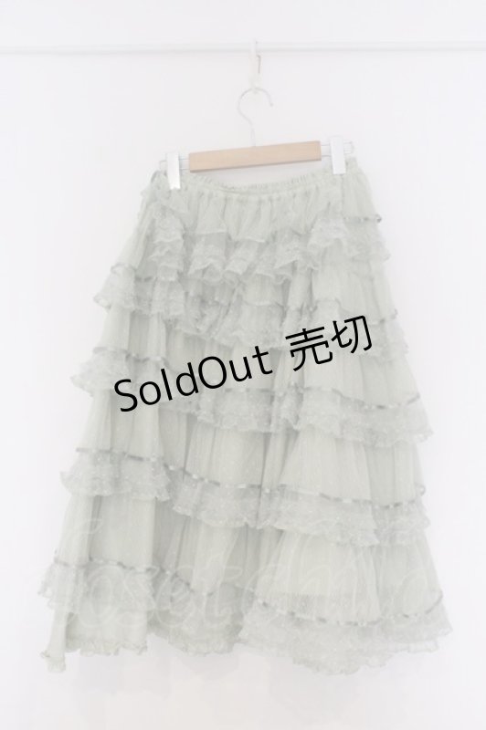 画像3: PINK HOUSE / ダイヤチュチュチュール×ダイヤチュール使いスカート  グリーン O-26-03-07-1047-LO-SK-OW-OS (3)