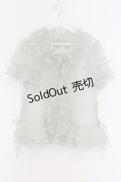 画像1: PINK HOUSE / ダイヤチュチュチュールブラウス  グリーン O-26-03-07-1048-LO-BL-OW-OS