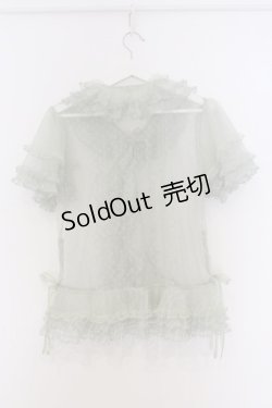 画像4: PINK HOUSE / ダイヤチュチュチュールブラウス  グリーン O-26-03-07-1048-LO-BL-OW-OS