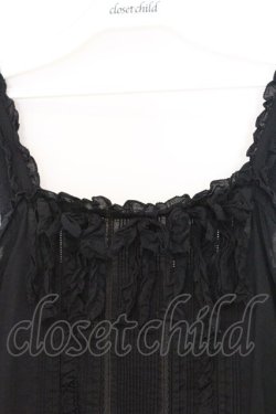 画像2: PINK HOUSE / フリルキャミソール  クロ O-26-03-07-1050-LO-TO-OW-OS