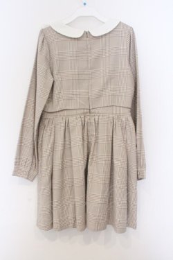 画像3: Ank Rouge / チェック柄ヨークフリルSET/UPワンピース  ベージュ O-26-03-07-1005-CA-OP-IG-OS