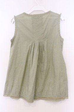 画像3: PINK HOUSE / はしごレース使いノースリーブローンブラウス  グリーン O-26-03-07-1052-LO-BL-OW-OS