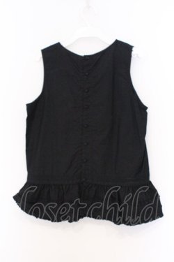 画像3: KANEKO ISAO / 裾タックフリルノースリーブブラウス  クロ O-26-03-07-1054-EL-BL-OW-OS