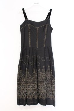 画像1: Jane Marple / お城刺繍キャミワンピース M クロ O-26-03-07-1058-JM-OP-OW-OS