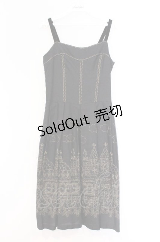 画像1: Jane Marple / お城刺繍キャミワンピース M クロ O-26-03-07-1058-JM-OP-OW-OS (1)