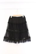 Jane Marple / トーションレース使いチュールスカート M クロ O-26-03-07-1060-JM-SK-OW-OS