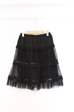 画像1: Jane Marple / トーションレース使いチュールスカート M クロ O-26-03-07-1060-JM-SK-OW-OS