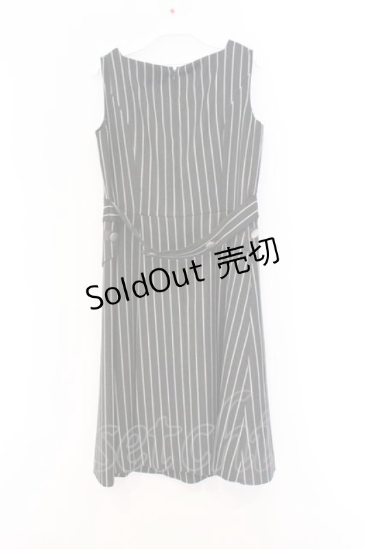 画像3: Jane Marple / ストライプダブルボタンジャンパースカート M グレー O-26-03-07-1063-JM-OP-OW-OS (3)