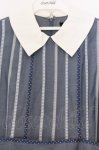 画像2: Jane Marple / Ribbon stripe jacquardのパプリックドレス M ブルーグレー O-26-03-07-1067-JM-OP-OW-OS (2)