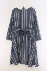 画像3: Jane Marple / Ribbon stripe jacquardのパプリックドレス M ブルーグレー O-26-03-07-1067-JM-OP-OW-OS (3)