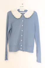画像1: Jane Marple / 刺繍襟カーディガン M ブルー O-26-03-07-1068-JM-TO-OW-OS (1)