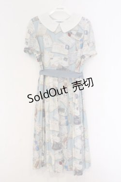 画像1: Jane Marple / Precious Cardsのコレットワンピース M サックス O-26-03-07-1069-JM-OP-OW-OS