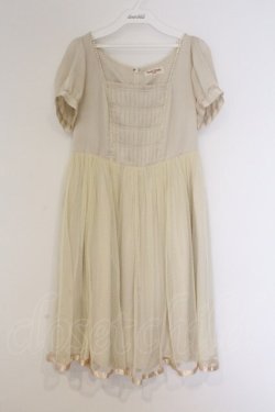 画像1: Emily Temple cute / サテン&ドットチュールワンピース  アイボリー O-26-03-07-1072-ET-OP-OW-OS