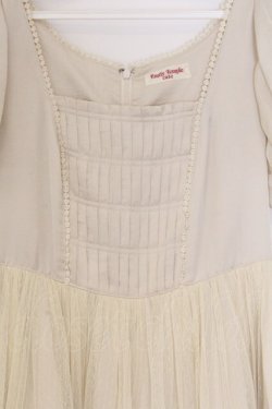 画像2: Emily Temple cute / サテン&ドットチュールワンピース  アイボリー O-26-03-07-1072-ET-OP-OW-OS