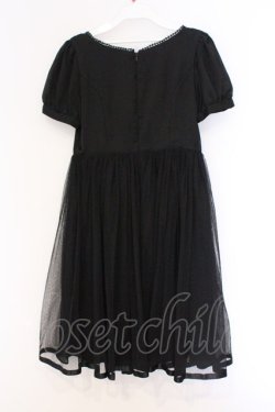 画像3: Emily Temple cute / サテン&ドットチュールワンピース  クロ O-26-03-07-1073-ET-OP-OW-OS