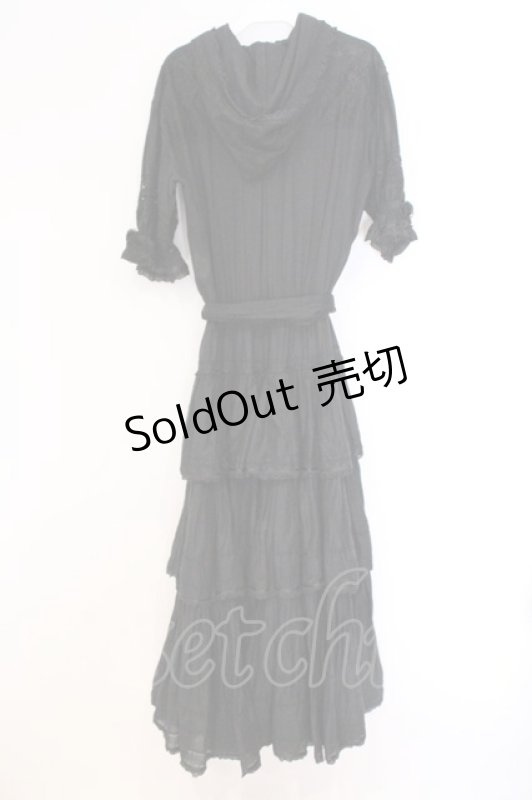 画像3: PINK HOUSE / ピンタック使いローンティアードワンピース  クロ O-26-03-07-1075-LO-OP-OW-OS (3)