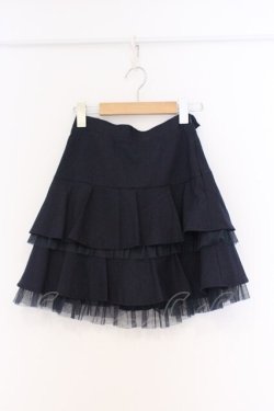 画像1: Secret Honey / チュールフリルティアードスカート 2 ネイビー O-26-03-07-1011-CA-SK-IG-OS