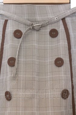 画像2: Ank Rouge / ダブルボタンベルト付きスカート  ブラウン O-26-03-07-1012-CA-SK-IG-OS