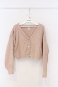 F&A / クリアローズ釦フェザーニットカーディガン  ピンク O-26-03-07-1013-LO-TO-IG-OS