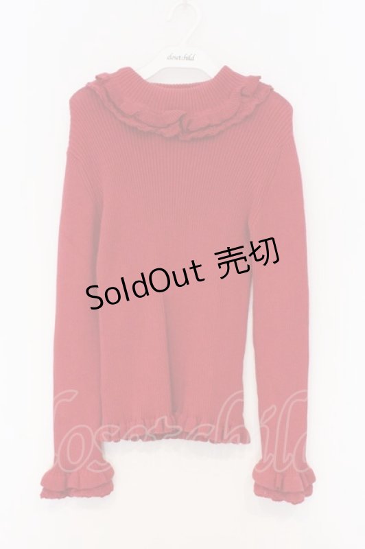 画像1: PINK HOUSE / フリル使いタートルリブニット  アカ O-26-03-07-1015-LO-TO-IG-OS (1)