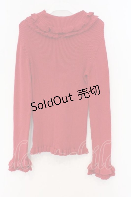画像3: PINK HOUSE / フリル使いタートルリブニット  アカ O-26-03-07-1015-LO-TO-IG-OS (3)