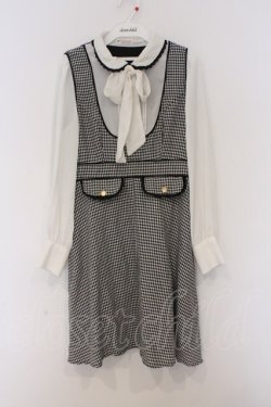 画像1: axes femme / レイヤード風ワンピース M クロ×シロ O-26-03-07-1016-AX-OP-IG-OS