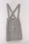 LODISPOTTO / ストライプサスペンダースカート  シロ×グレー O-26-03-07-1019-LO-SK-IG-OS