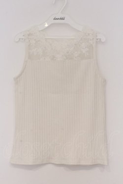 画像1: axes femme / 繊細レースタンクトップ M オフシロ O-26-03-07-1021-AX-TO-IG-OS