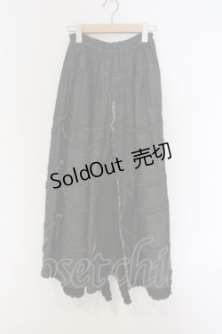 画像1: PINK HOUSE / オールドデニム×ローンフリルワイドパンツ  クロ O-26-03-07-1003-LO-PA-IG-OS