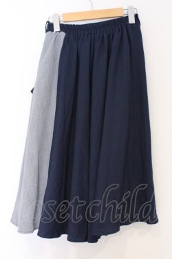 画像3: axes femme / フリル切替スカート  ネイビー O-26-03-07-1024-AX-SK-IG-OS