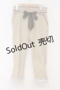 axes femme / ウエストリボンチノパン  ベージュ O-26-03-07-1025-AX-PA-IG-OS